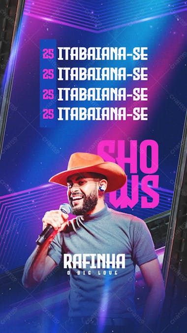 Agenda de shows rafinha oh big love stories psd editável