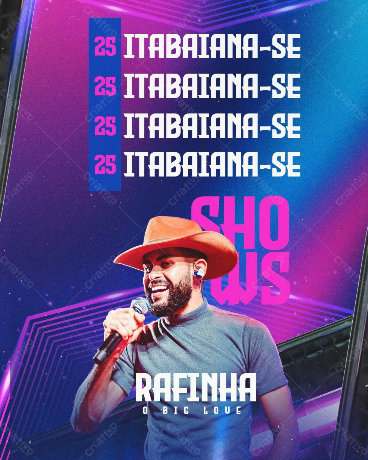 Flyer Show Rafinha em Itabaiana-SE PSD Editável