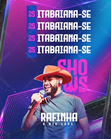 188 agenda de shows rafinha oh big love feed psd editável