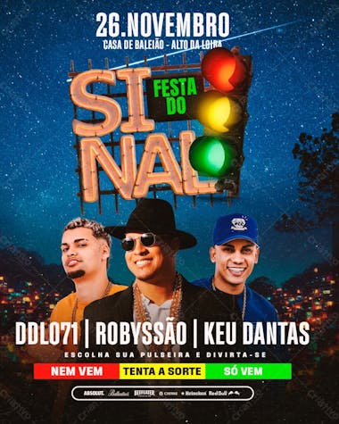 190 flyer evento festa do sinal robyssão ddl 071 keu dantas feed psd editável