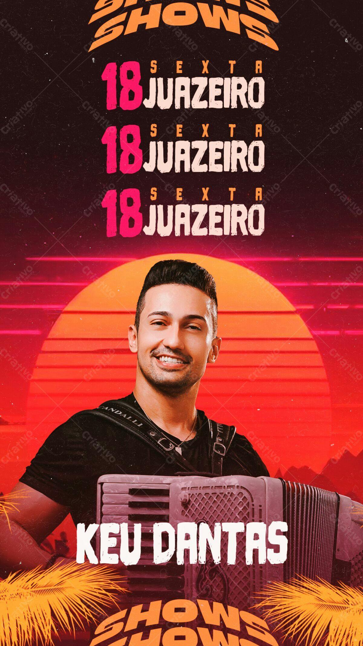 Flyer para Show Keu Dantas em Juazeiro PSD Editável
