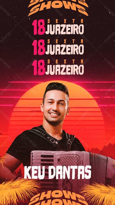 Agenda de shows keu dantas stories psd editável