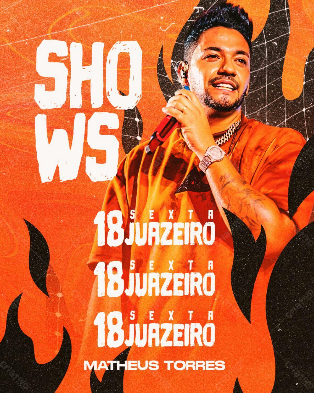Flyer Show Matheus Torres em Juazeiro PSD Editável