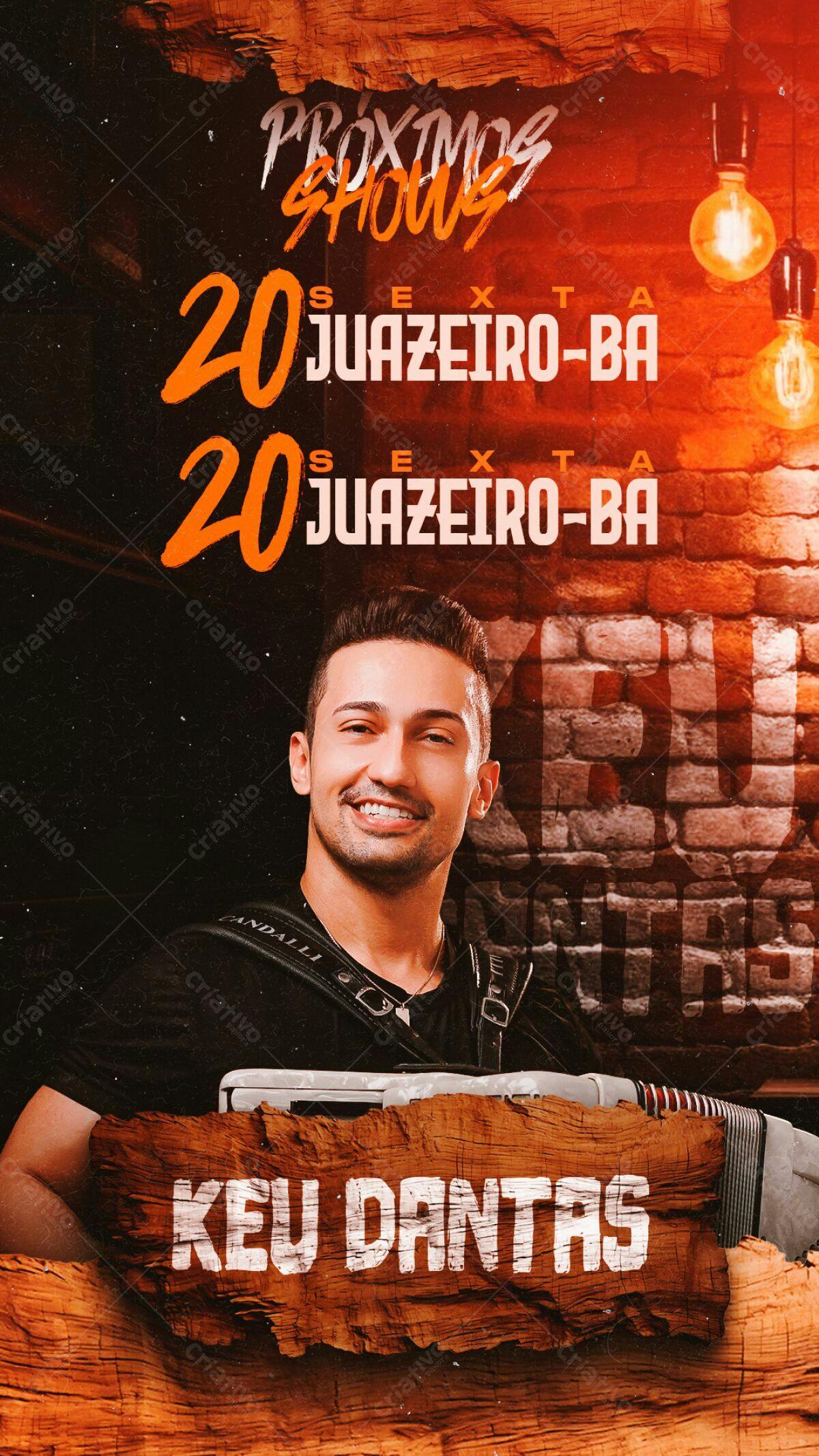 Flyer Show Keu Dantas em Juazeiro-BA PSD Editável