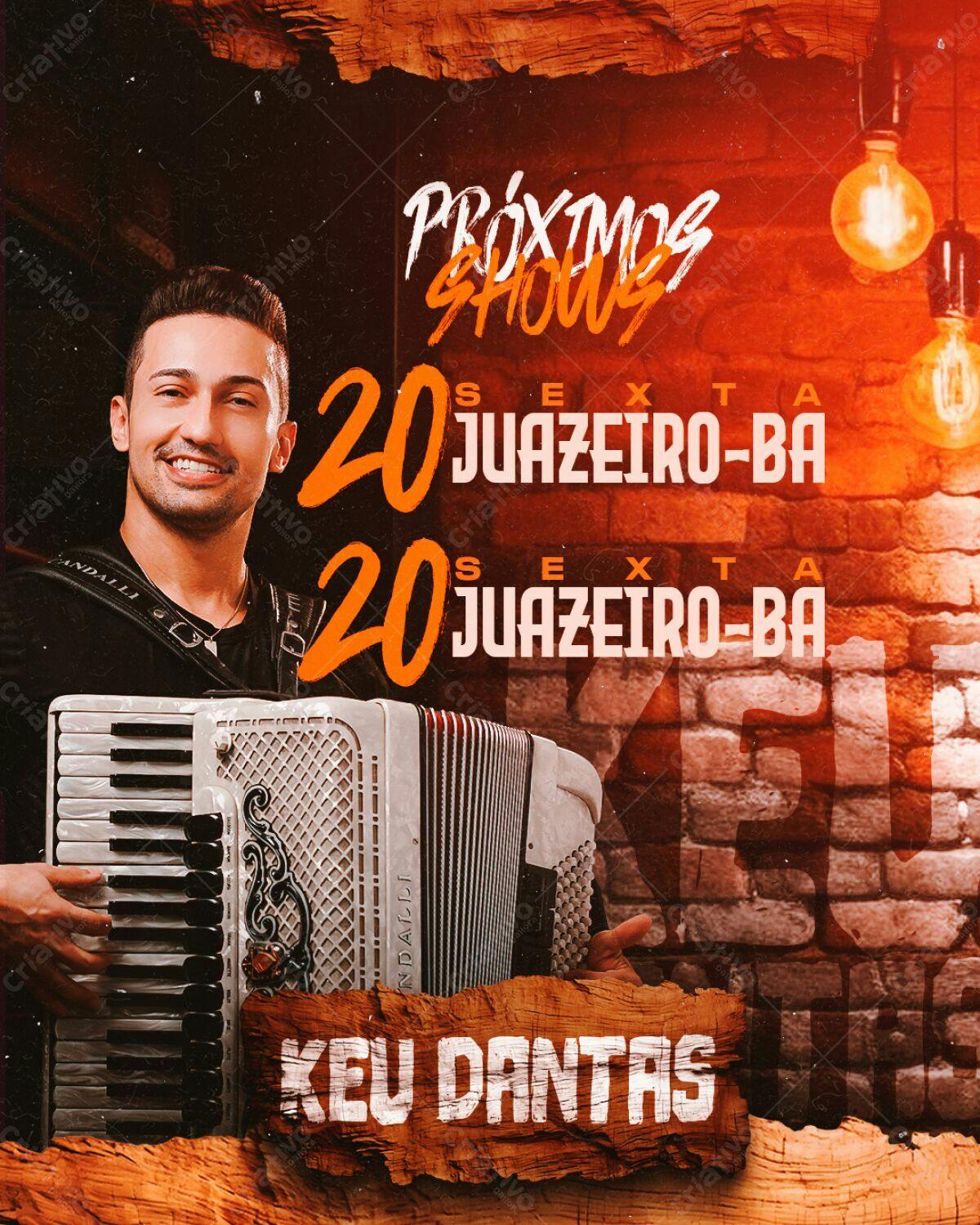 Flyer Keu Dantas Show em Juazeiro-BA PSD Editável