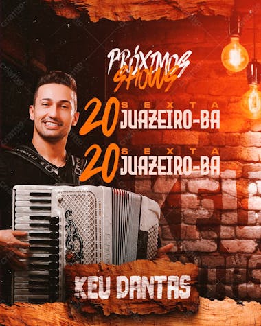 193 agenda de shows keu dantas feed psd editável