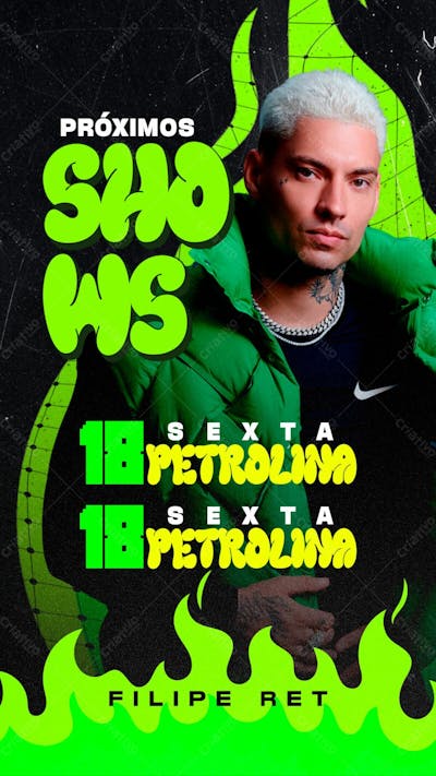 Agenda De Shows Filipe Ret Stories Psd Editável