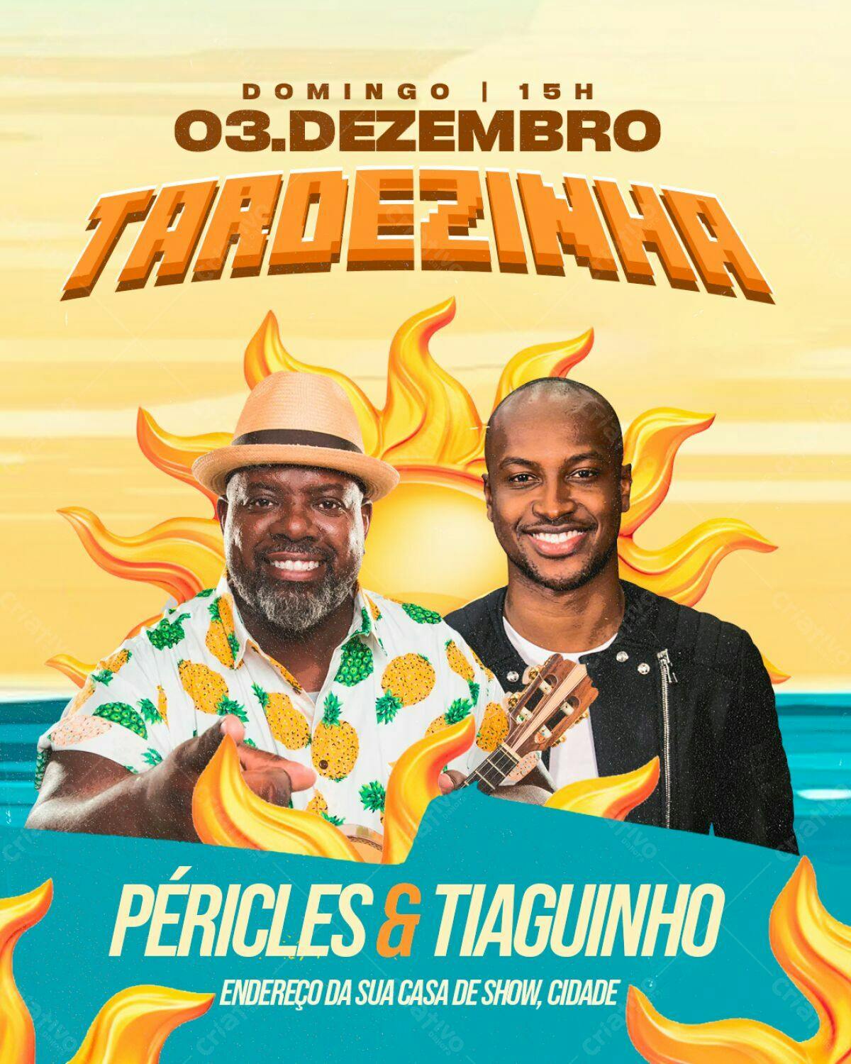 Flyer para Show Périciles & Tiaguinho PSD Editável
