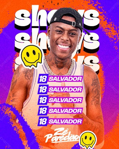198   Agenda De Shows Zé Paredão Feed Psd Editável