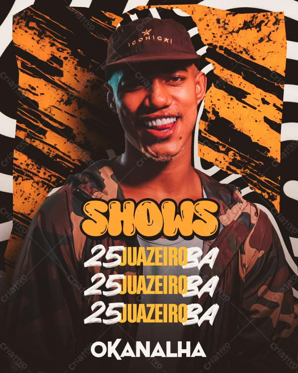 Flyer para Show Okanalha em Juazeiro PSD Editável
