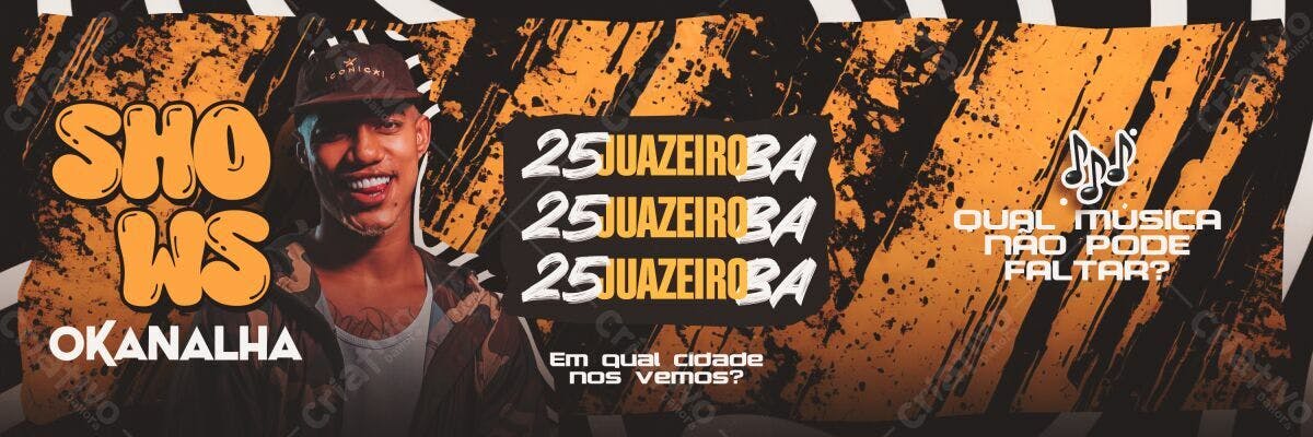 Flyer Show Okanalha em Juazeiroba PSD Editável