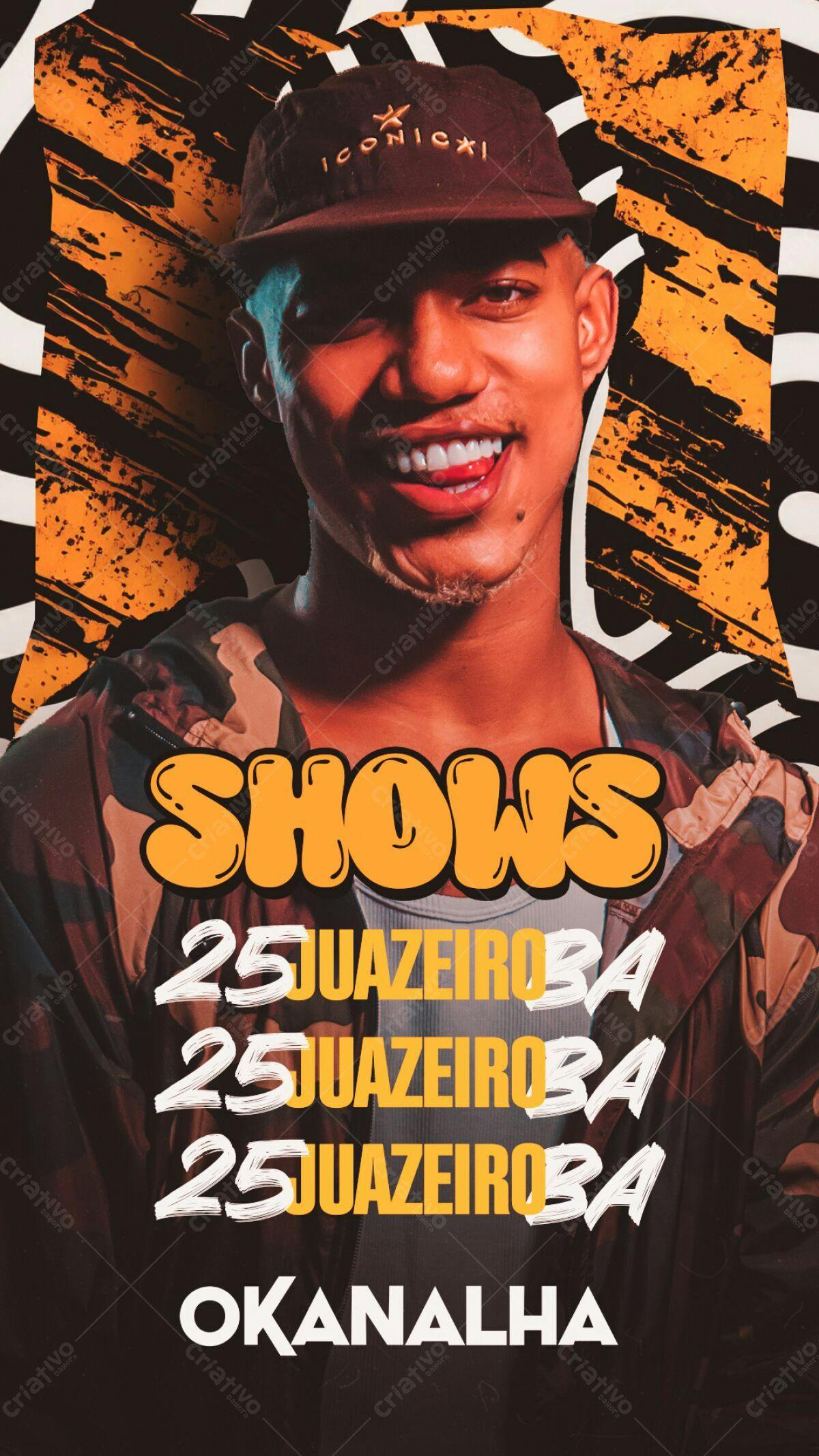 Flyer para Show Okanalha em Juazeiroba PSD Editável