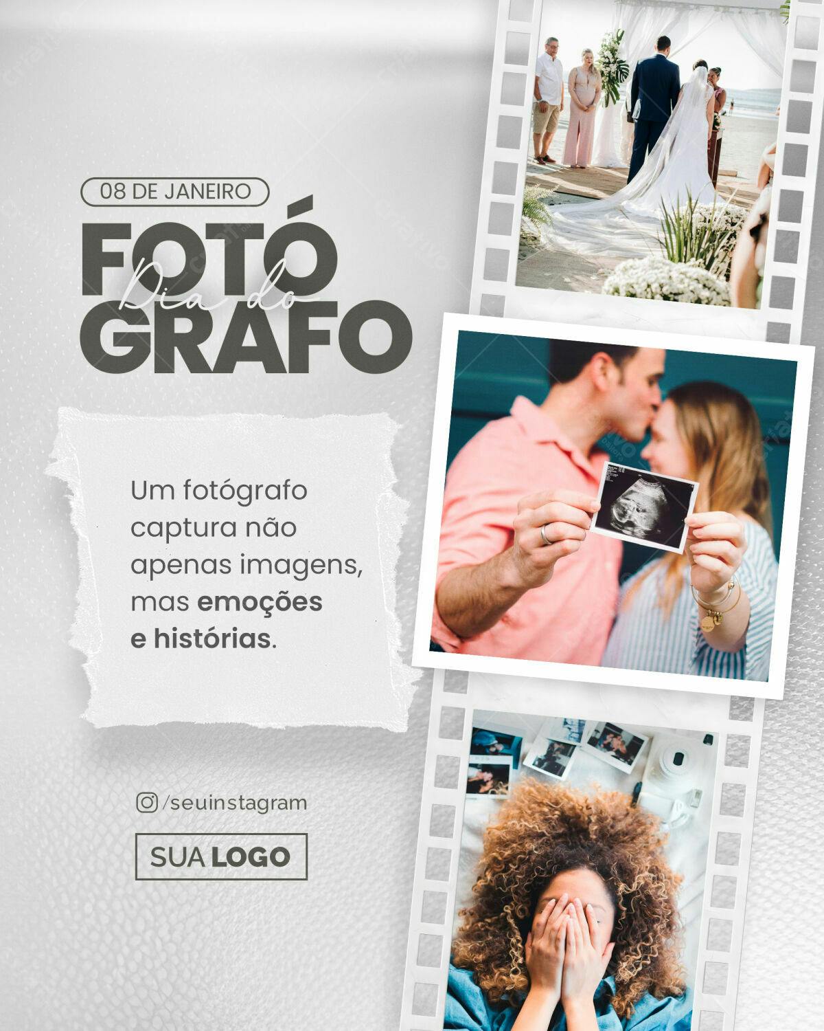 Flyer Dia do Fotógrafo PSD Editável