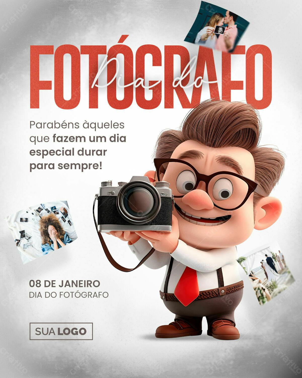 Flyer Dia do Fotógrafo PSD Editável