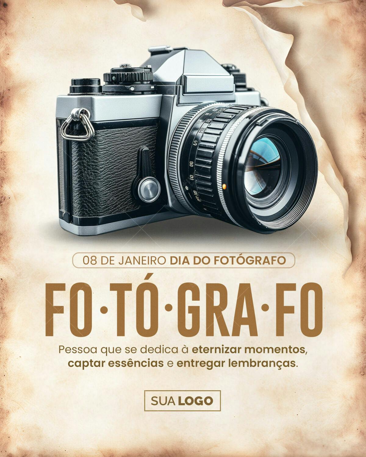 Flyer Dia do Fotógrafo PSD Editável