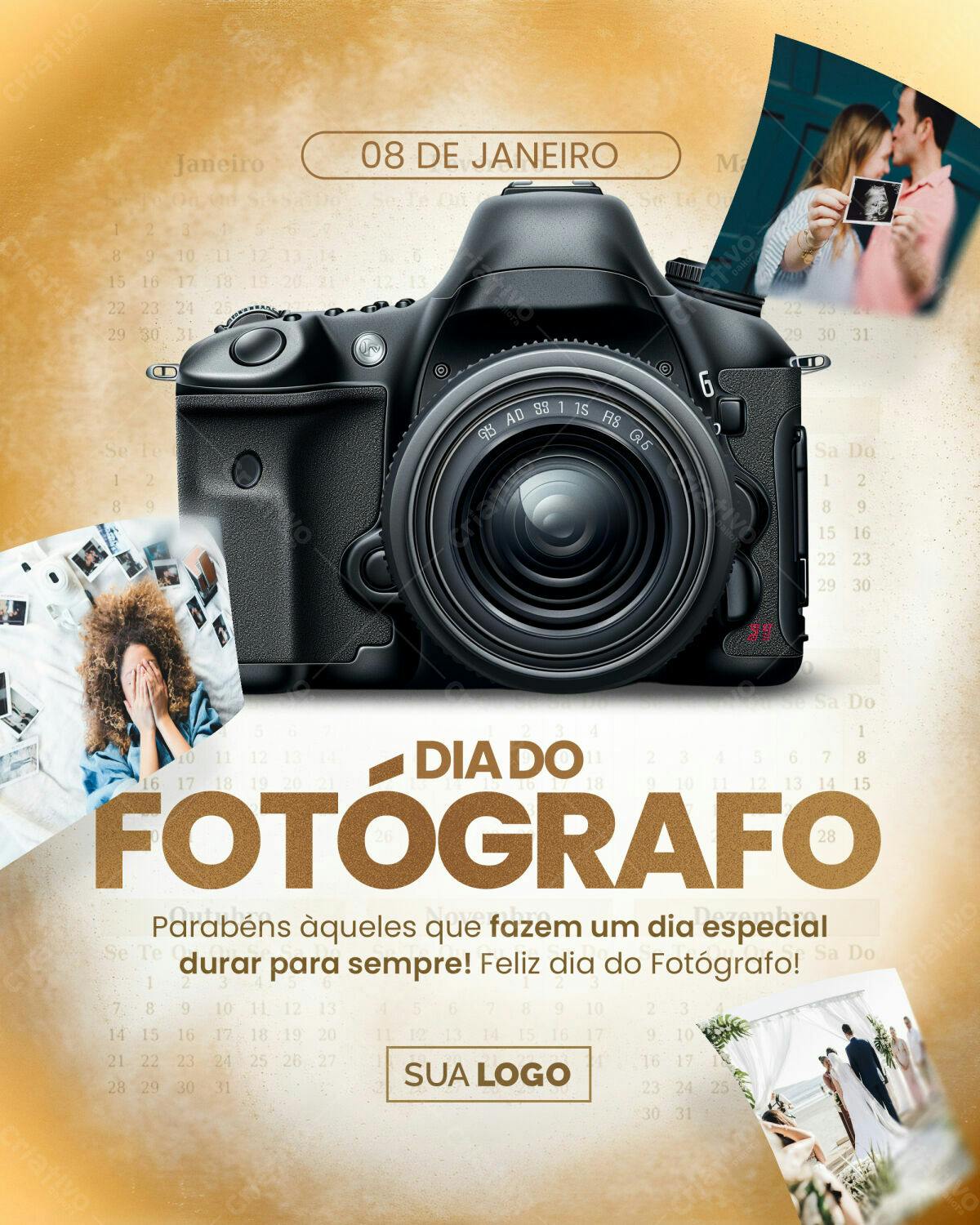 Flyer Dia do Fotógrafo PSD Editável