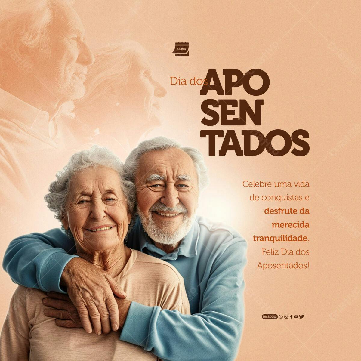 Postagem Dia dos Aposentados PSD Editável