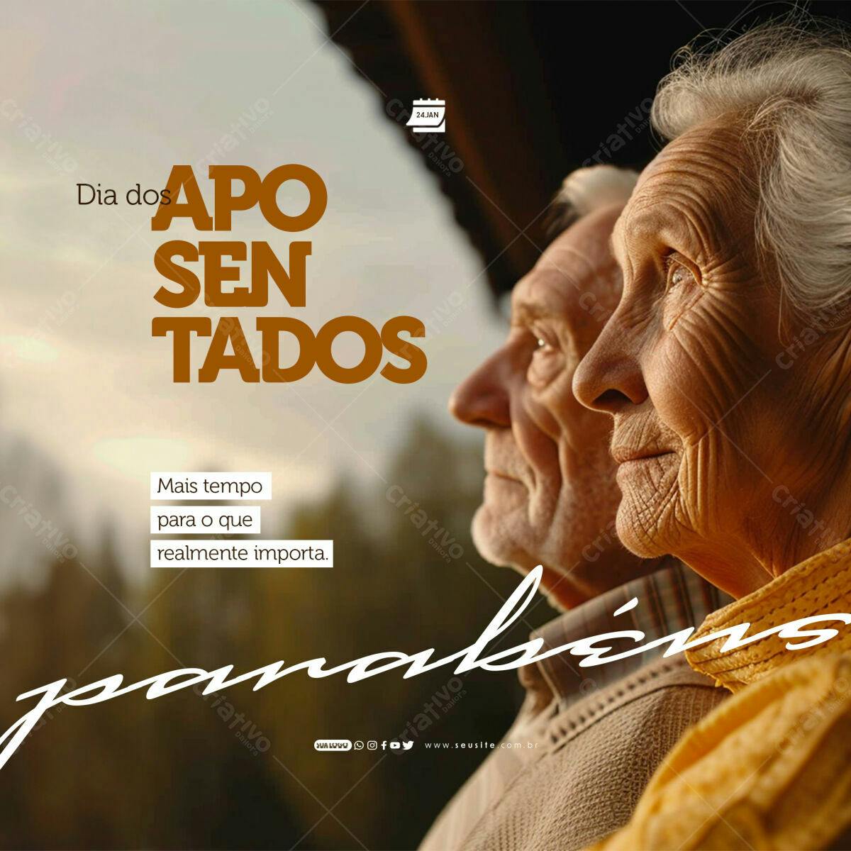 Post para o Dia dos Aposentados PSD Editável