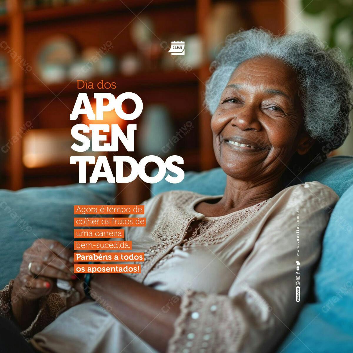 Postagem Dia dos Aposentados PSD Editável