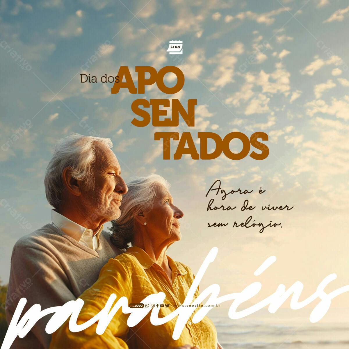 Flyer Dia dos Aposentados PSD Editável