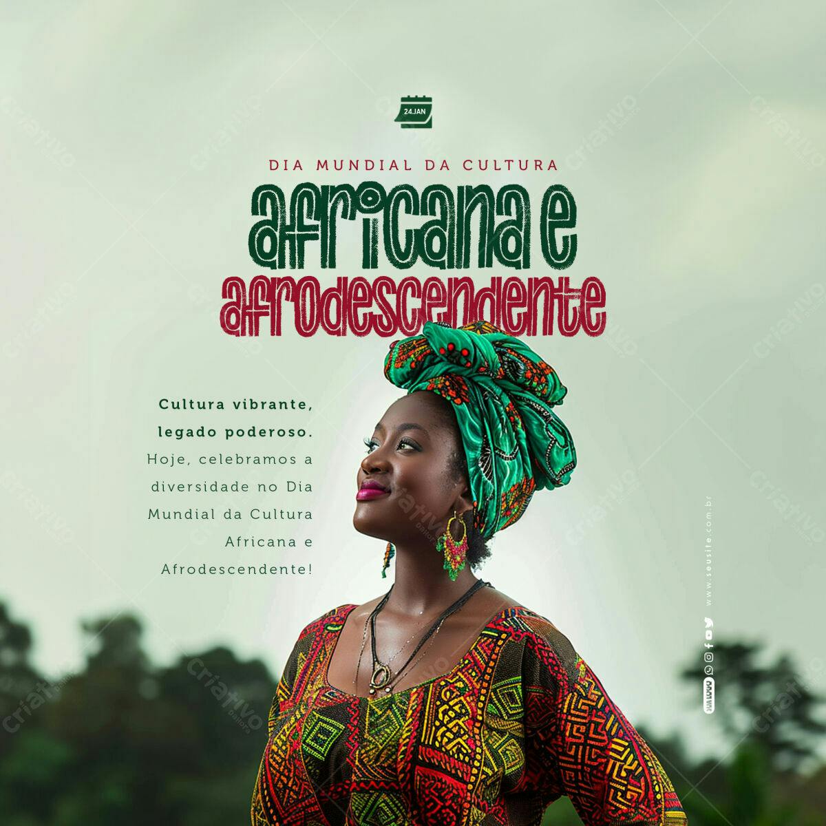 Flyer Dia Mundial da Cultura Africana e Afrodescendente PSD Editável