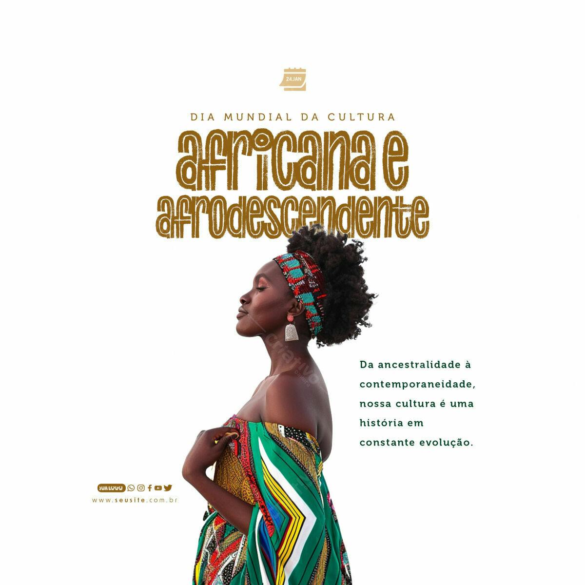 Flyer Dia Mundial da Cultura Africana e Afrodescendente PSD Editável