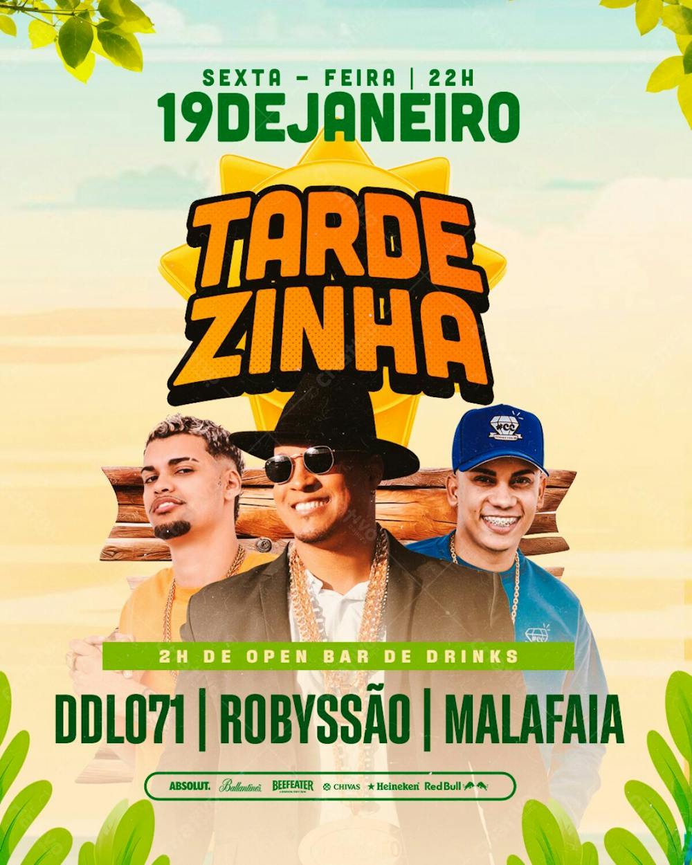 135   Flyer Evento Tardezinha Robyssão Ddl 071 Malafaia Feed Psd Editável