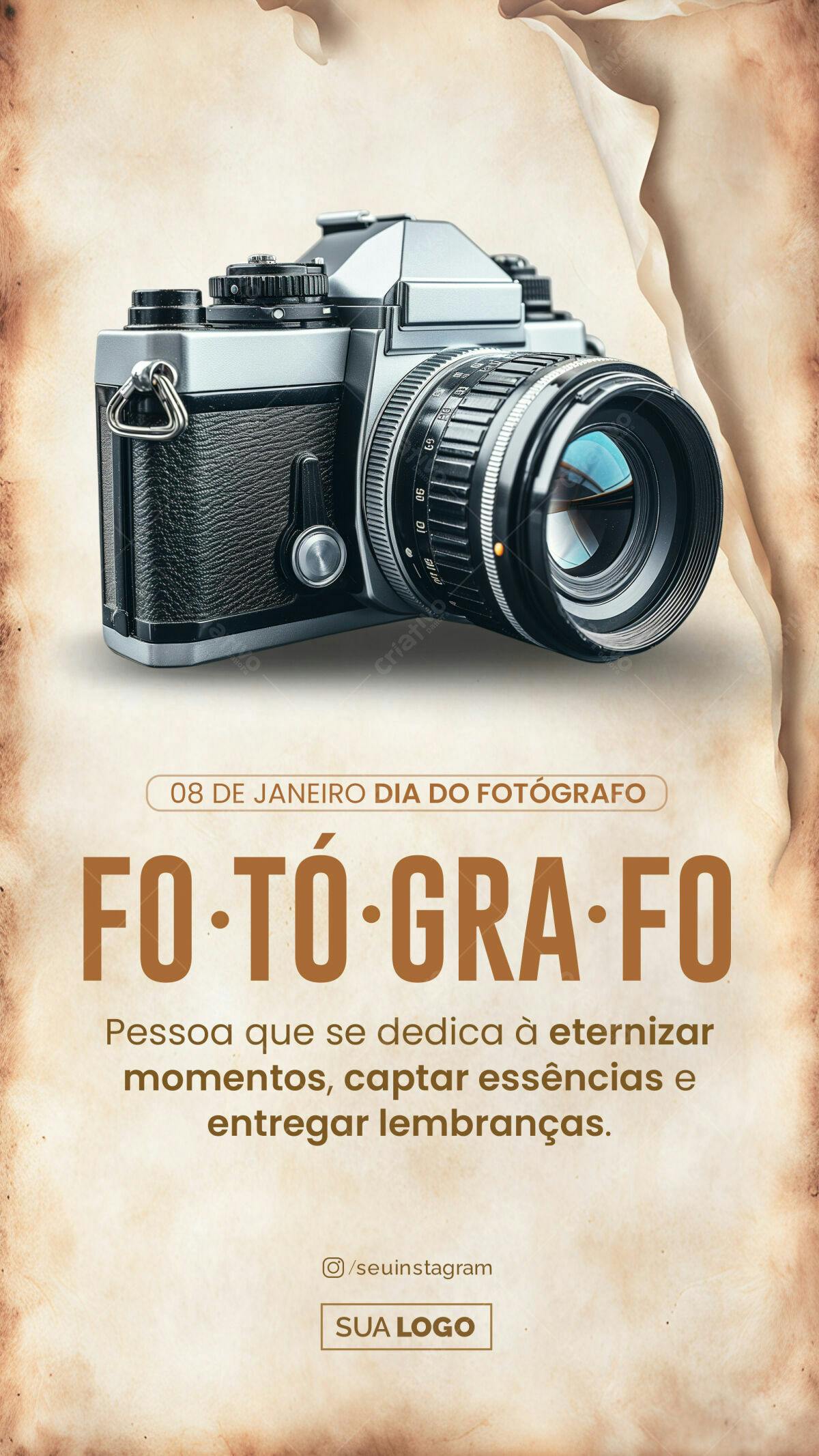 Flyer Dia do Fotógrafo PSD Editável