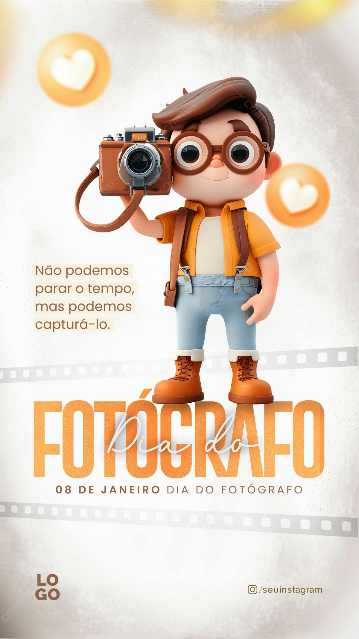 Flyer Dia do Fotógrafo PSD Editável