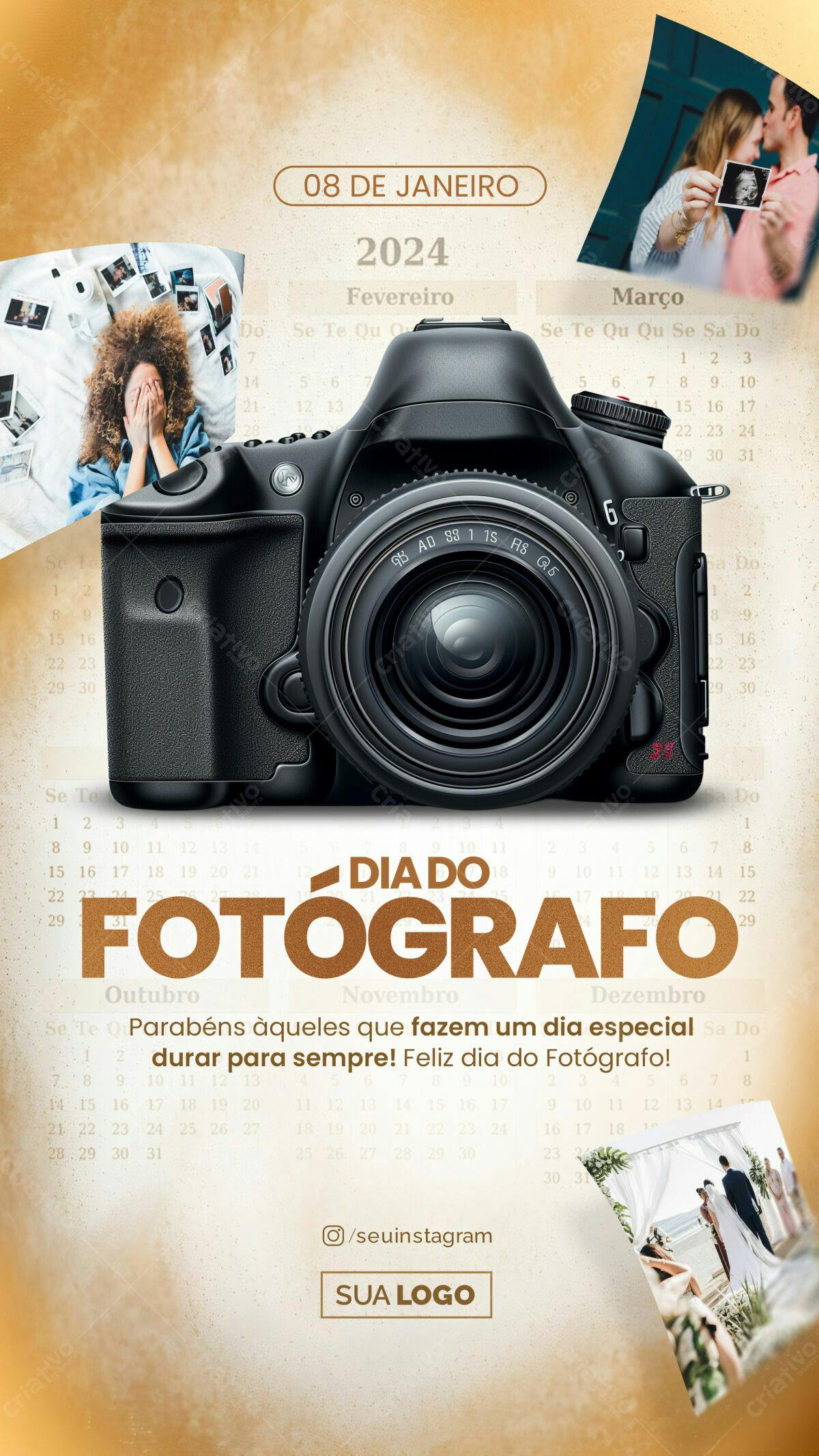 Flyer Dia do Fotógrafo PSD Editável