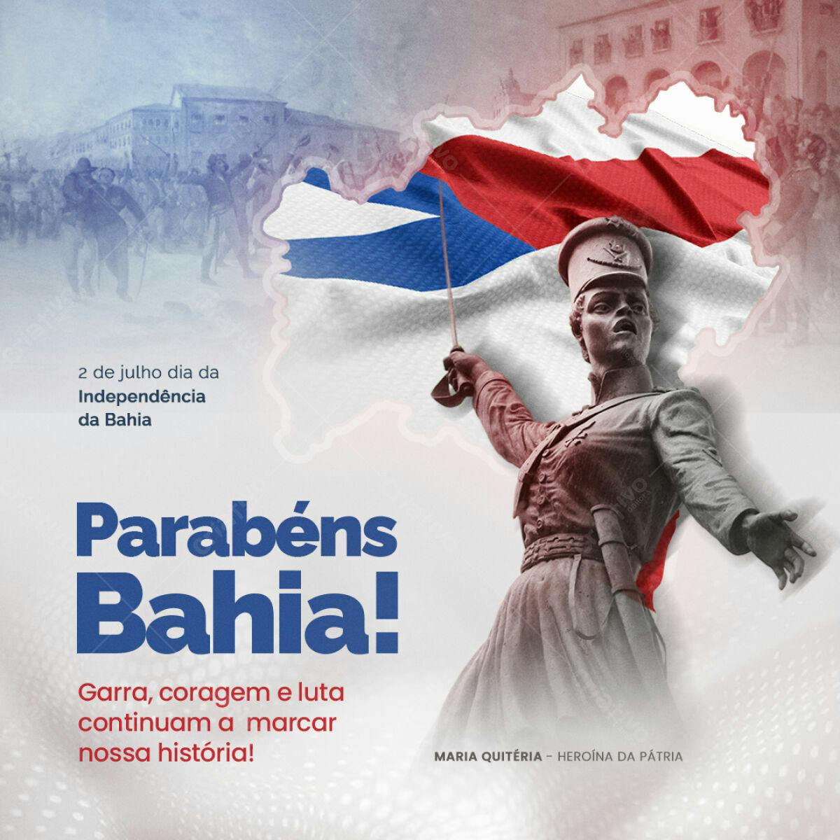Flyer para o Dia da Independência da Bahia PSD Editável