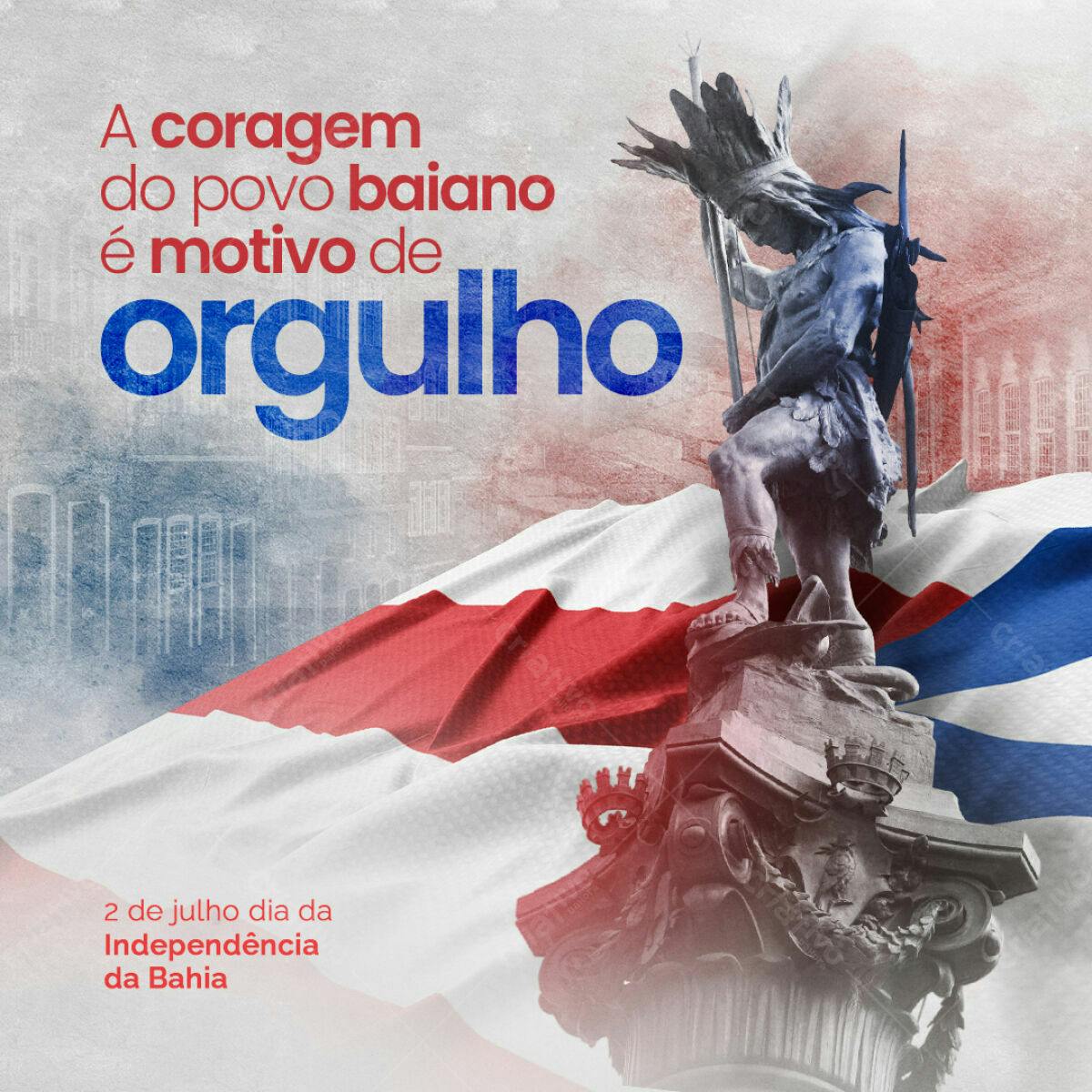 Flyer Dia da Independência da Bahia PSD Editável