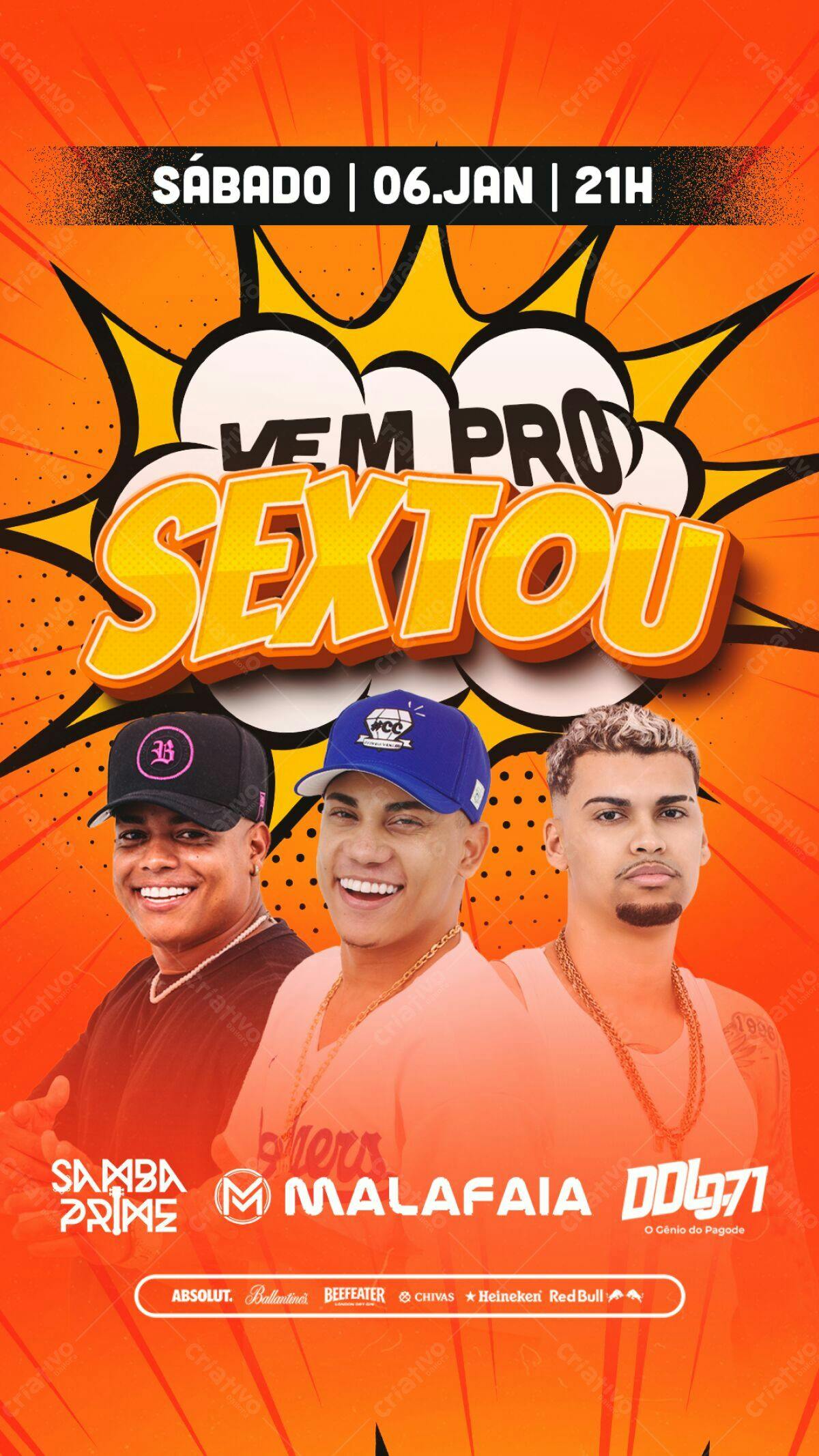 Flyer para Festa de Pagode PSD Editável