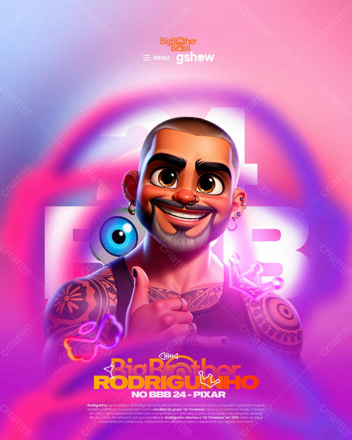 Flyer Big Brother Brasil Rodriguinho PSD Editável