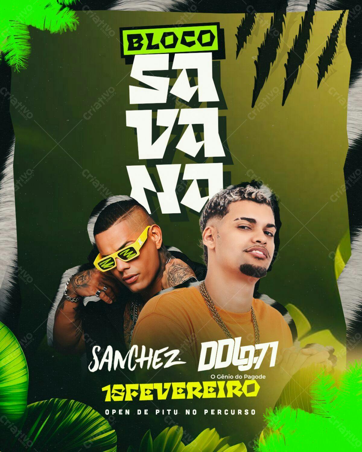 Flyer Bloco de Carnaval PSD Editável