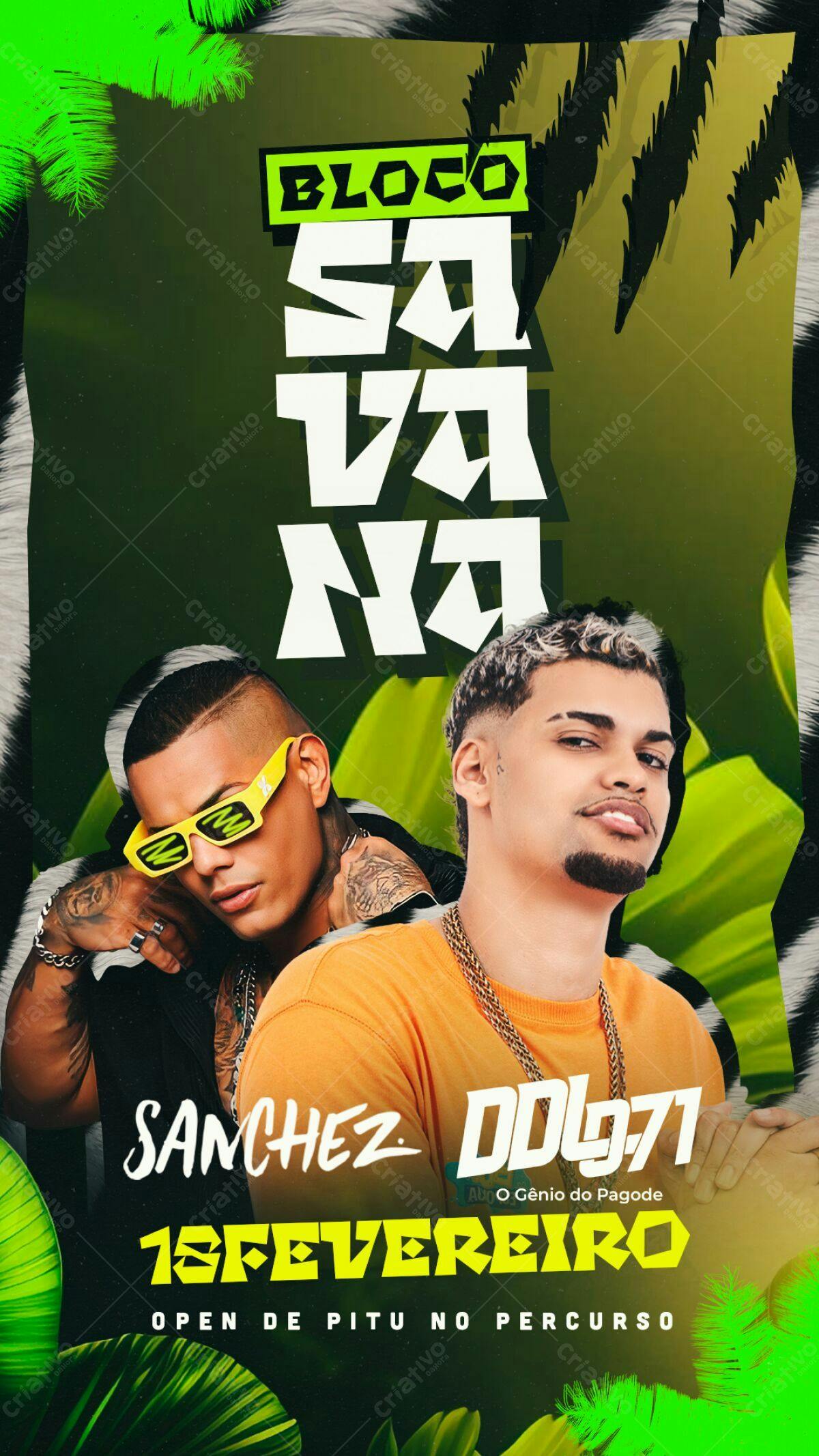 Flyer Bloco Savana PSD Editável