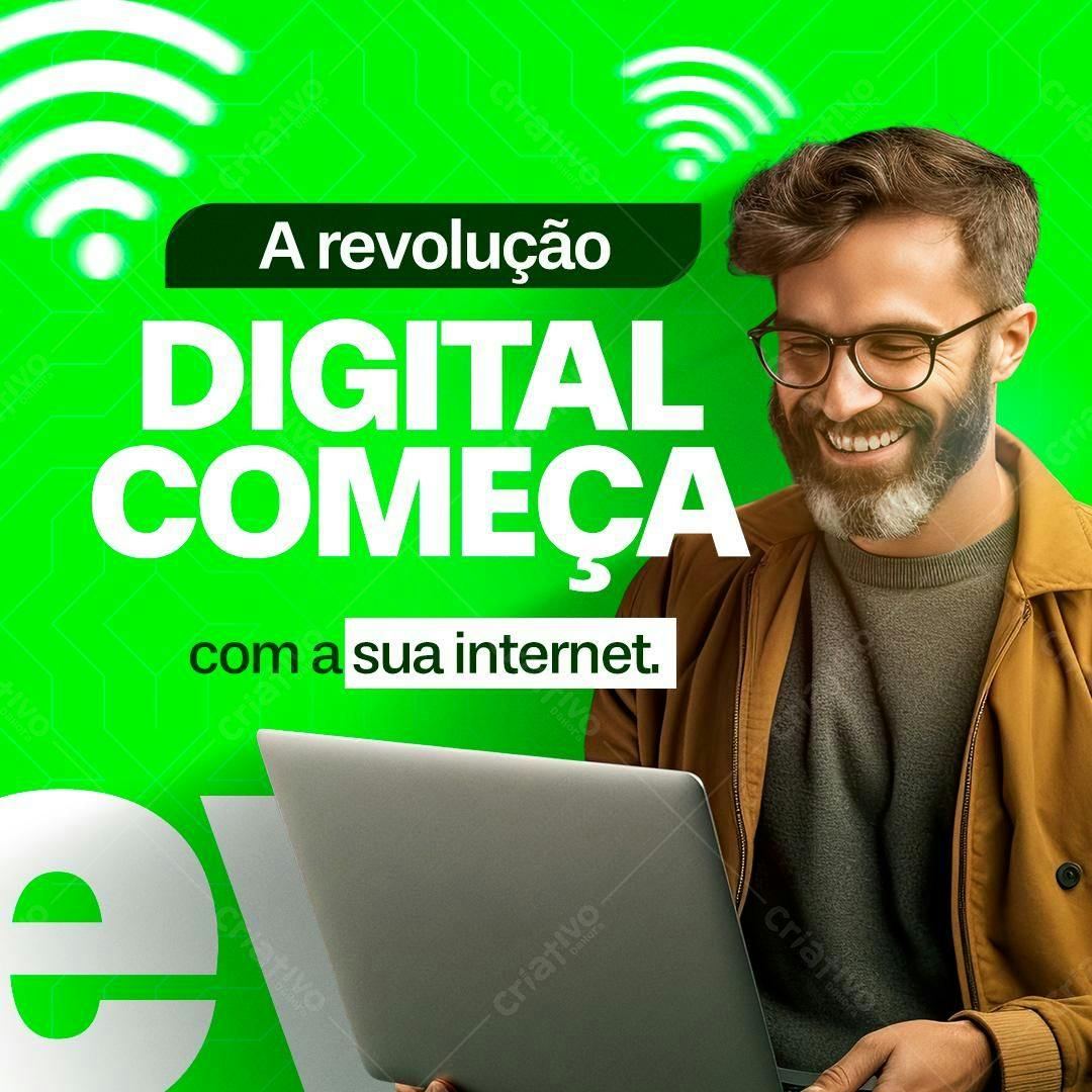 Post para Redes Sociais Internet PSD Editável