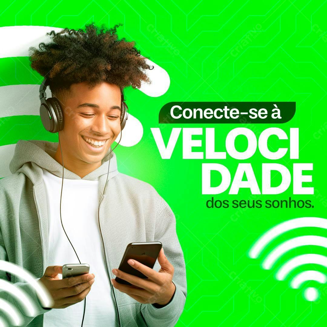 Post para Redes Sociais Internet Rápida PSD Editável