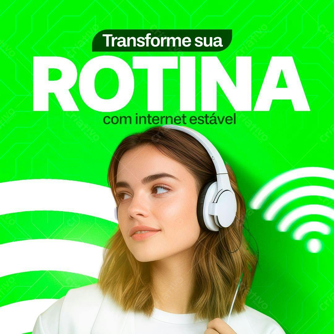 Post para Redes Sociais Internet Estável PSD Editável