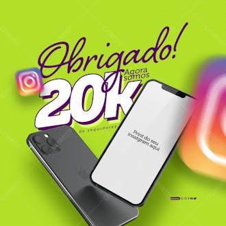 Social media 20k de seguidores no instagram