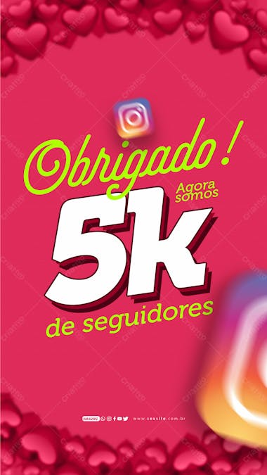 Story 5k de seguidores no instagram