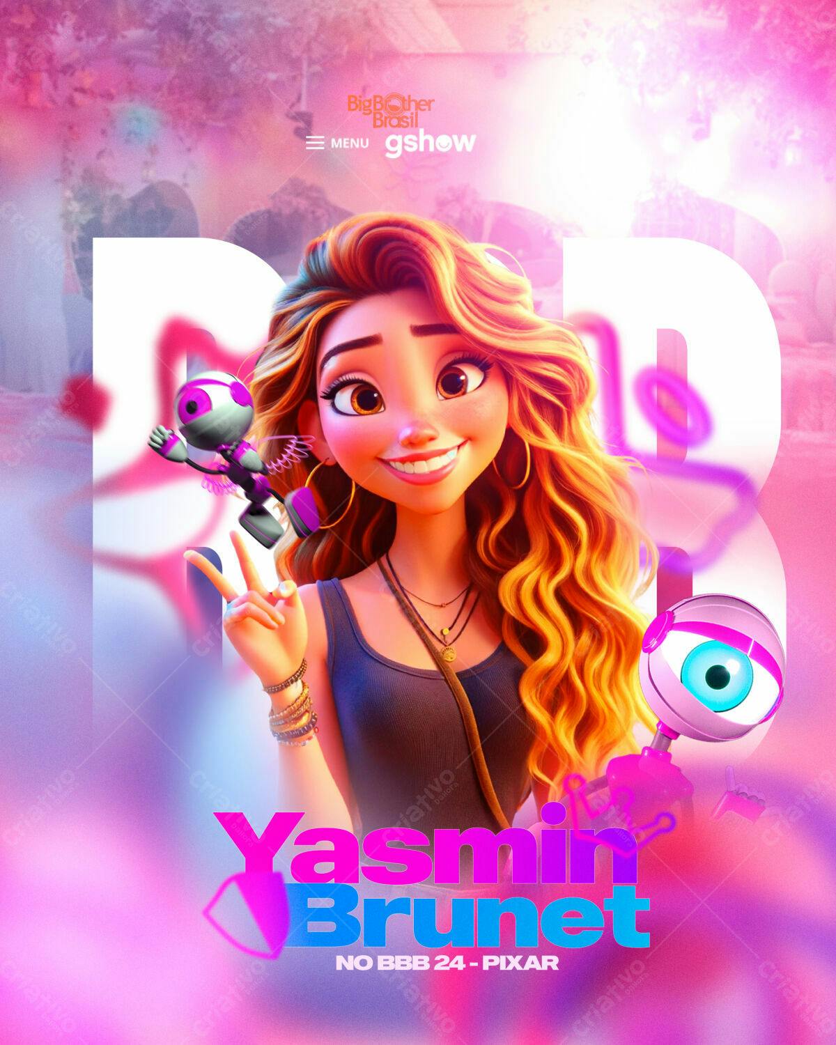Flyer Big Brother Brasil 24 Yasmin Brunet PSD Editável