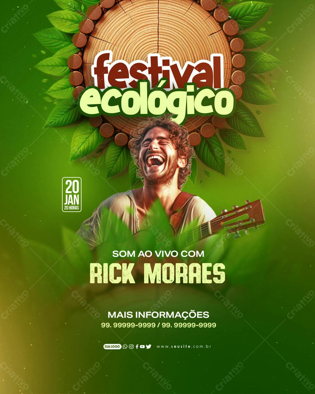 Flyer Festival Ecológico com Rick Moraes PSD Editável