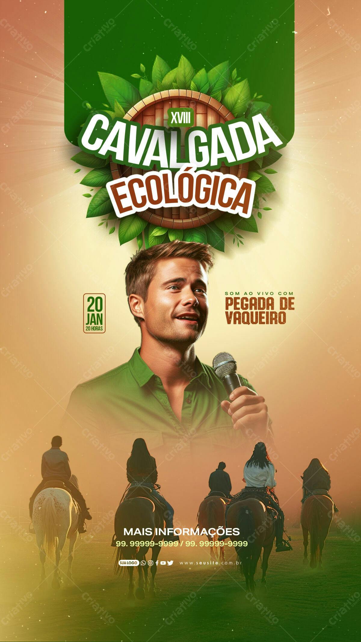 Flyer Cavalgada Ecológica PSD Editável