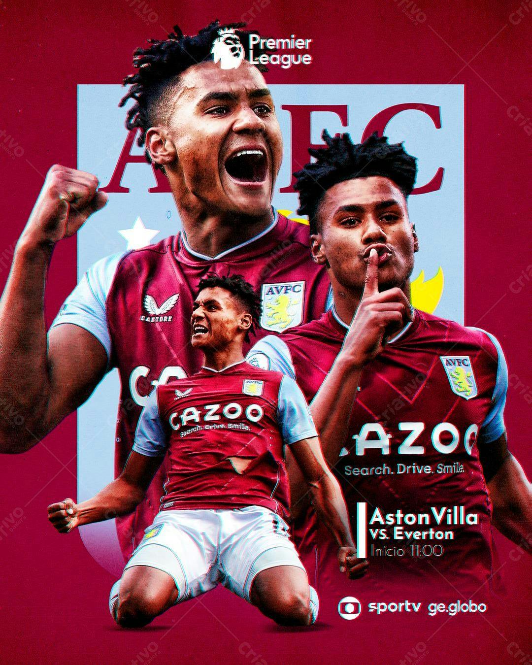 Poster Aston Villa x Everton PSD Editável