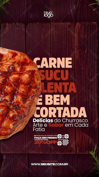 Flyer Carne Suculenta E Bem Cortada Story
