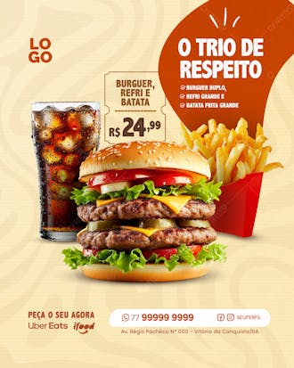 Social media fast food hamburgueria hambúrguer | burger