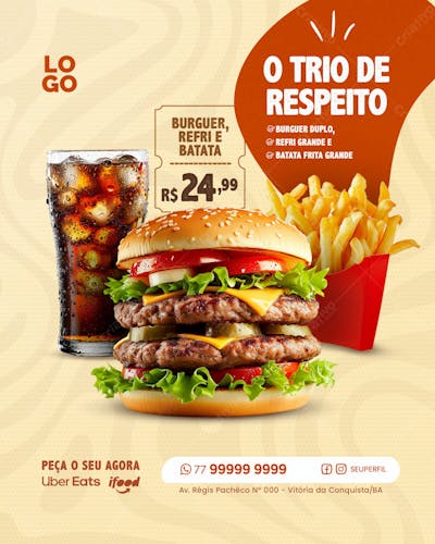 SOCIAL MEDIA FAST FOOD - HAMBURGUERIA HAMBÚRGUER | BURGER