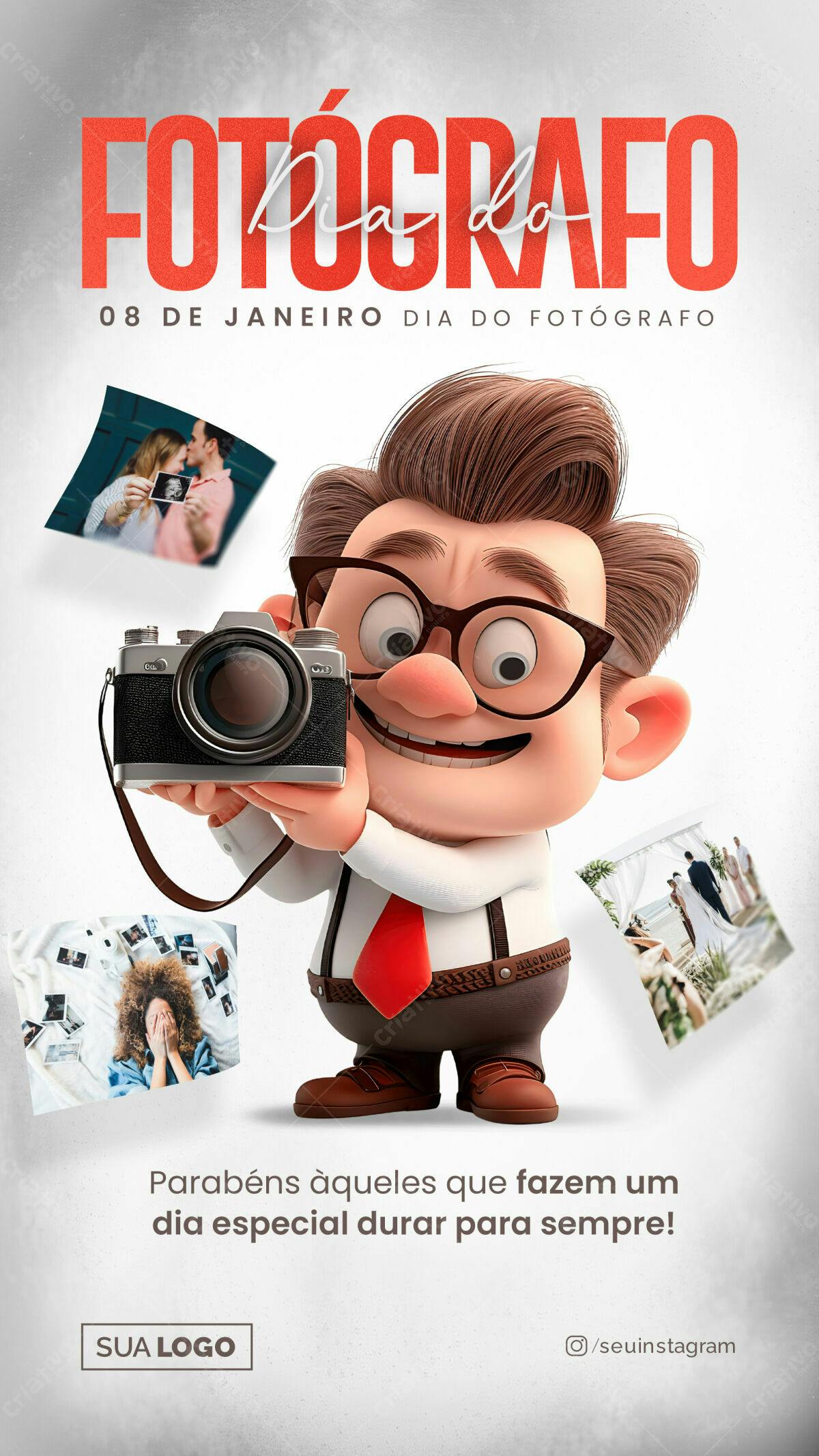 Flyer Dia do Fotógrafo PSD Editável