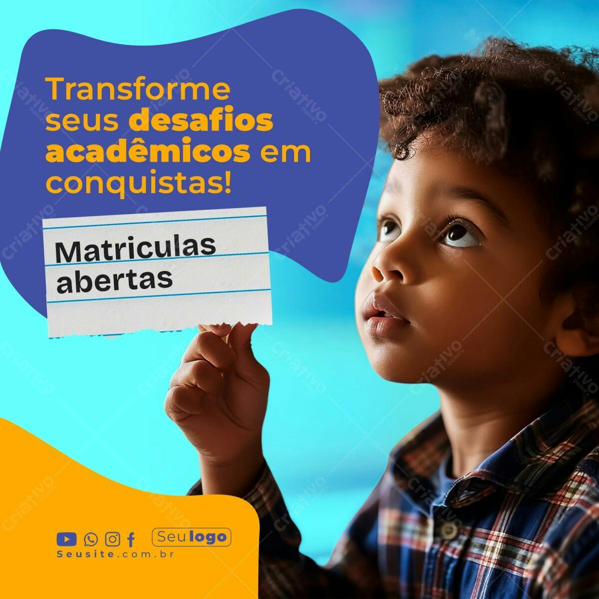 Post para Matrículas Abertas PSD Editável
